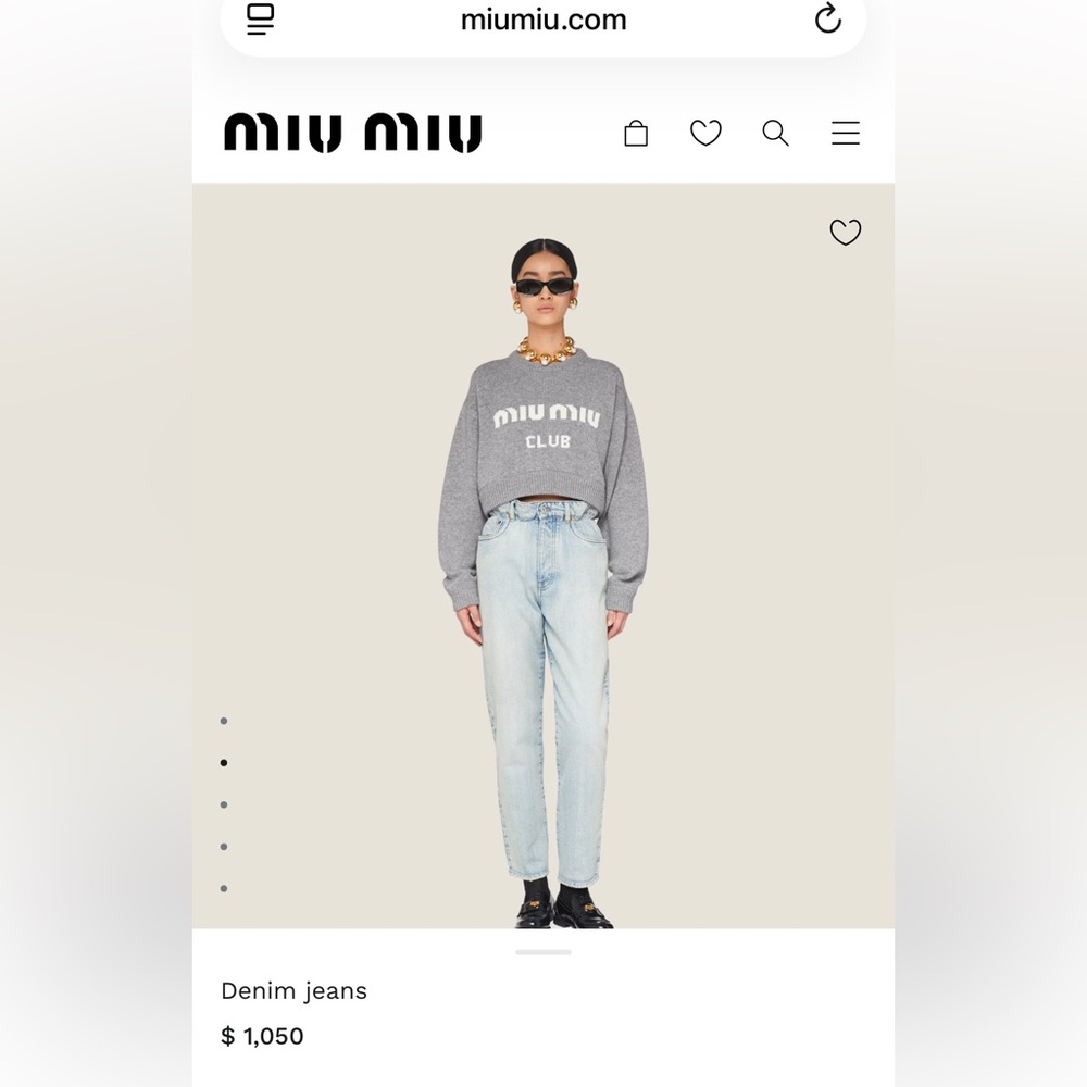Miu Miu paper waste jeans